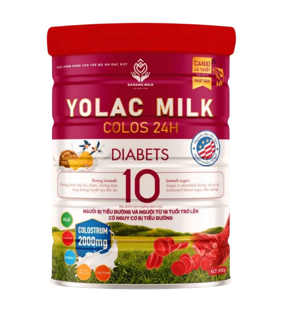 Yolac milk Diabets chế độ ăn đặc biệt
