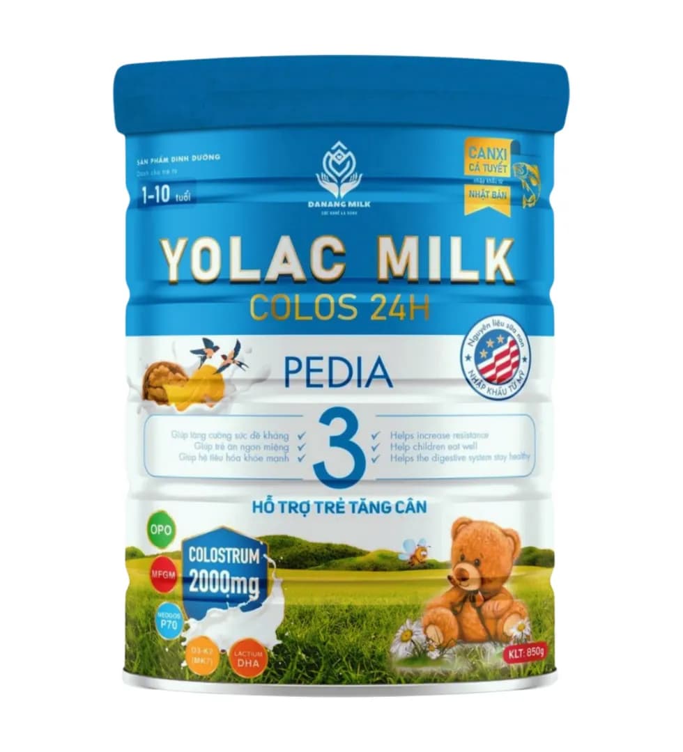 Yolac milk Pedia từ 1 đến 10 tuổi