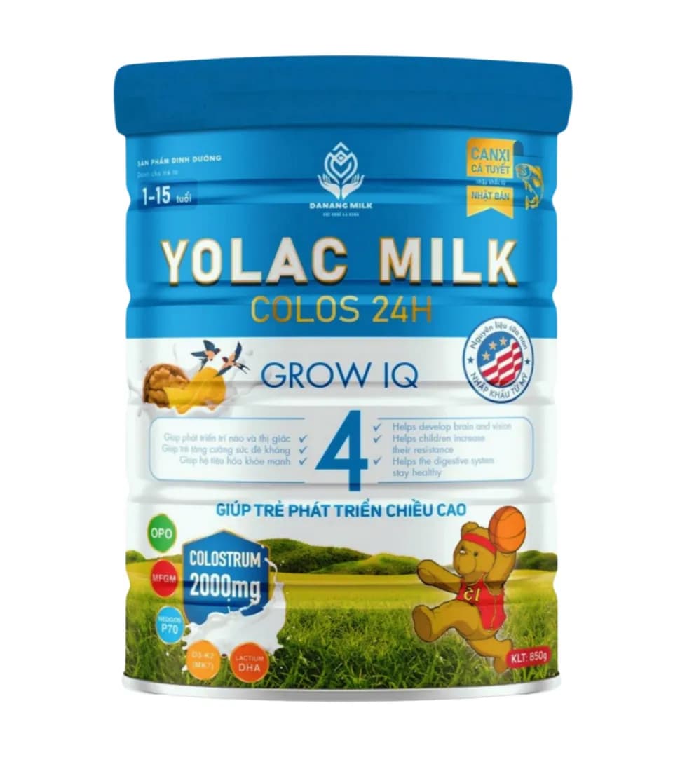 Yolac milk Grow IQ từ 1 đến 15 tuổi