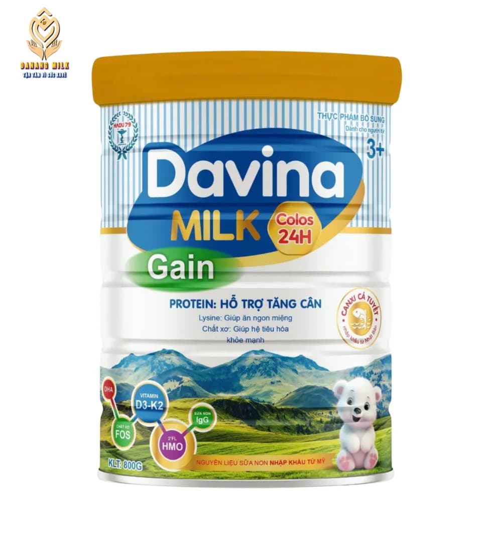 Davina milk Gain từ 3 tuổi trở lên