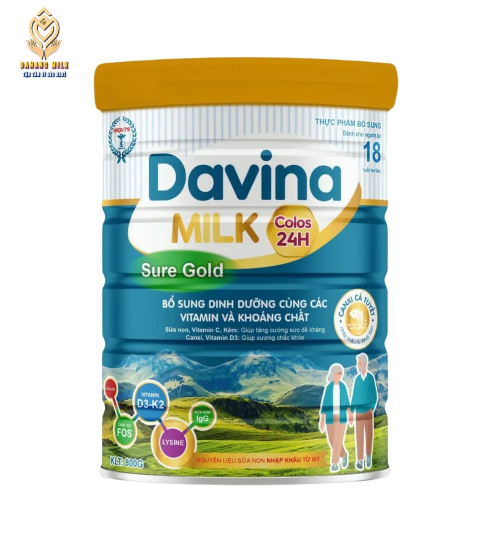Davina milk Sure gold nhóm sữa từ 16 tuổi trở lên