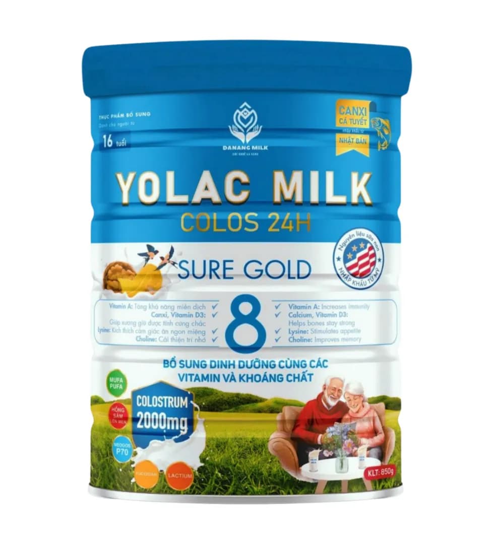 Yolac milk Sure gold nhóm sữa từ 16 tuổi trở lên
