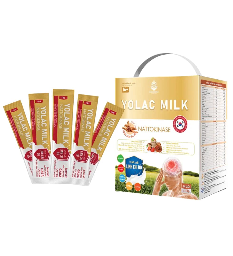 Yolac milk Nattokinase Hỗ trợ giảm mỡ máu, ngăn ngừa đột quỵ, cải thiện giấc ngủ (>16 tuổi)